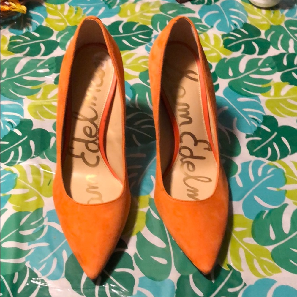 Sam Edelman Orange pump heels size 6